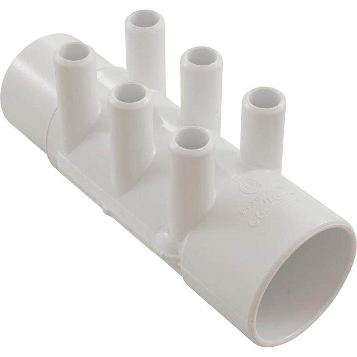 Manifold, 3/4" Smooth Barb, 6 Port, 2" Slip x 2" Spigot