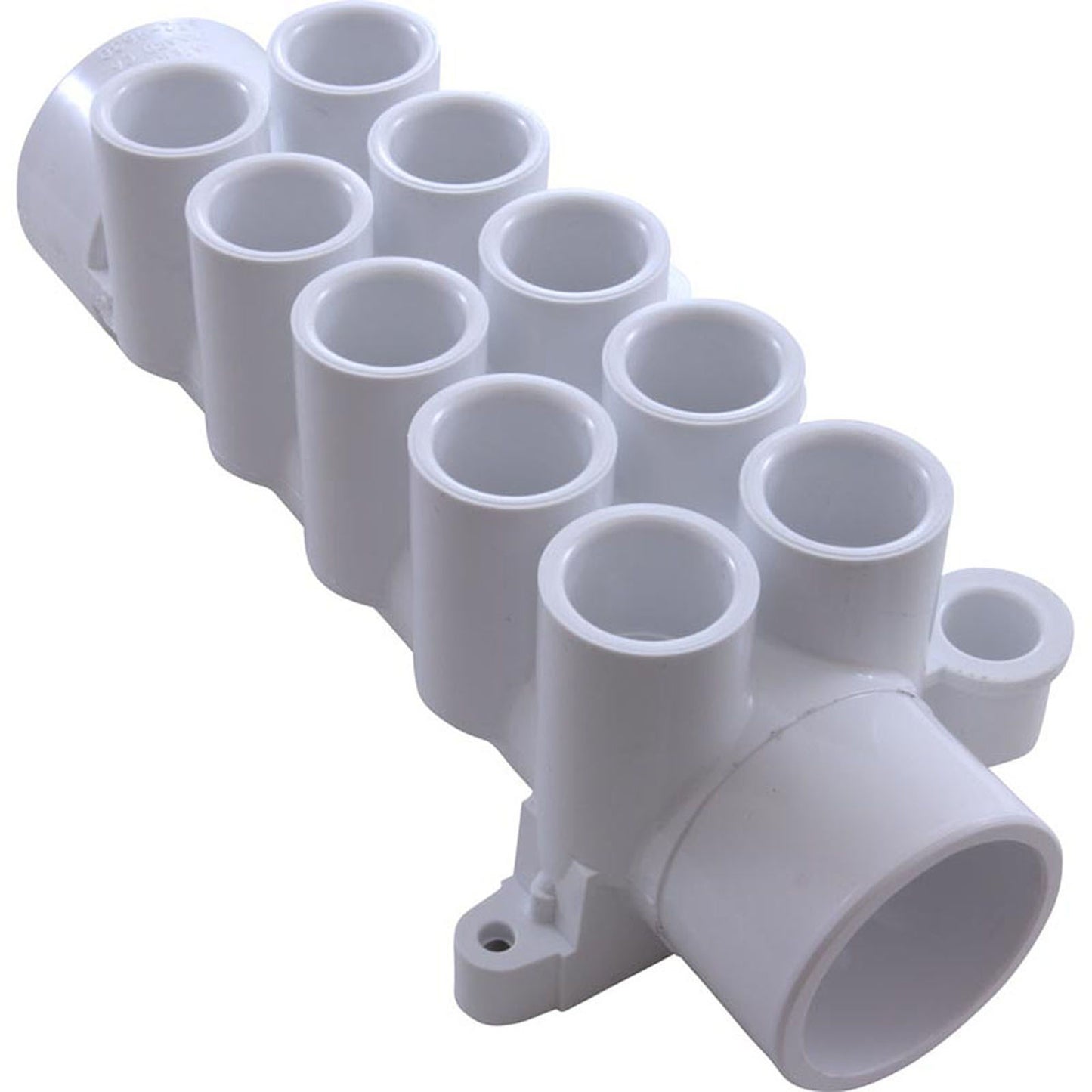 Manifold, 1/2"s, 10 Port, Flow Thru, 1-1/2"s x 1-1/2"spg, w/Plug