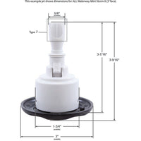 Waterway Plastics-Jet Intl, WW Mini Storm, 3"fd, Twin Roto, Textured Scal, Gry