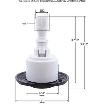 Jet Intl, WW Mini Storm, 3-5/16"fd, Twin Roto, Txt Scal, Blk