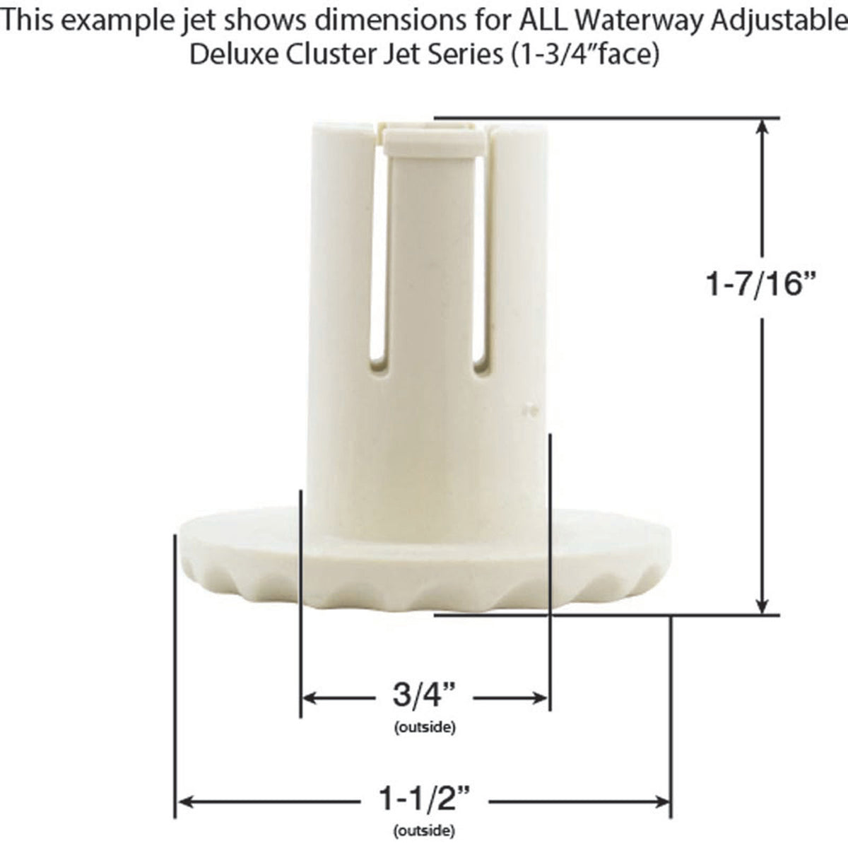 Jet Intl, WW Cluster Deluxe, 1-1/2"fd, Fixed, Dlx Scal, Gry