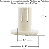 Jet Intl, WW Cluster Deluxe, 1-1/2"fd, Fixed, Dlx Scal, Gry