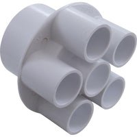 Manifold, 3/4" Slip, 6 Port, Transition, 2" Slip