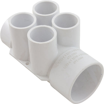Colector, 3/4", 4 puertos, flujo continuo, 1-1/2" SX 1-1/2" SPG