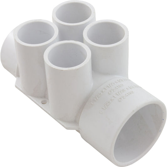 Manifold, 3/4"s, 4 Port, Flow Thru, 1-1/2"s x 1-1/2"spg