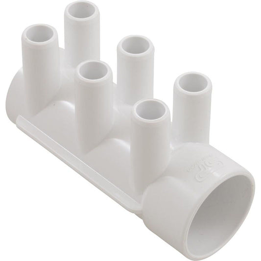 Manifold, 3/4" Smooth Barb, 6 Port, 1-1/2" Slip x Dead End