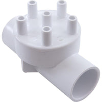 Manifold, 3/8"sb, 6 Port, Flow Thru, 1"s x 1"s