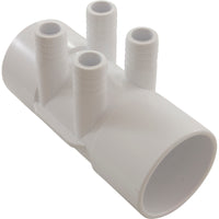 Manifold, 3/4" Barb, 4 Port, Flow Thru, 2" Slip x 2" Slip