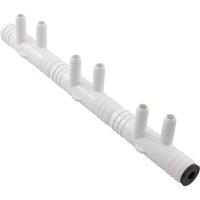 Manifold, 3/8"sb, 6 Port, Flow Thru, 3/4"b x 3/4"b