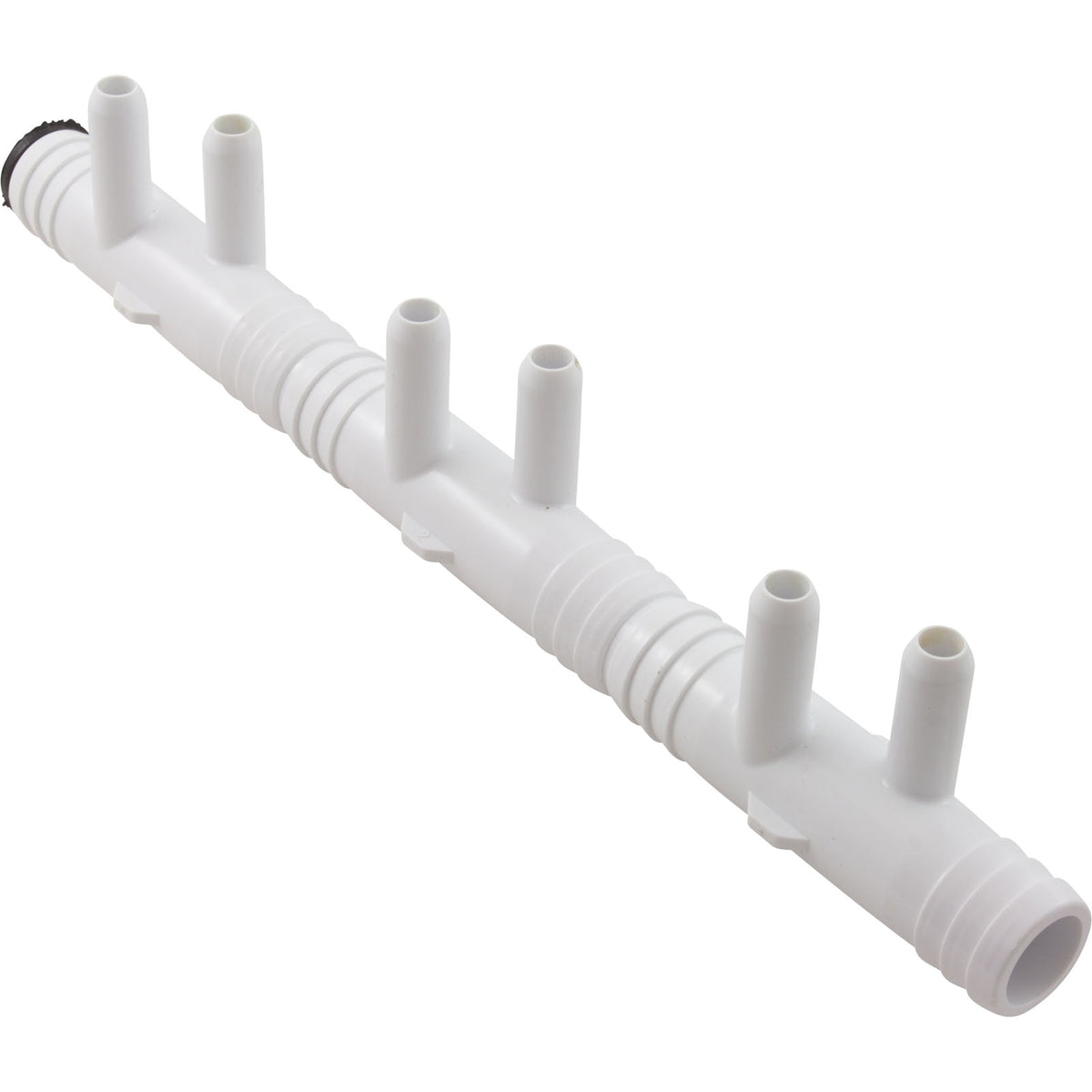 Manifold, 3/8"sb, 6 Port, Flow Thru, 3/4"b x 3/4"b