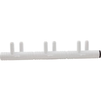 Manifold, 3/8"sb, 6 Port, Flow Thru, 3/4"b x 3/4"b