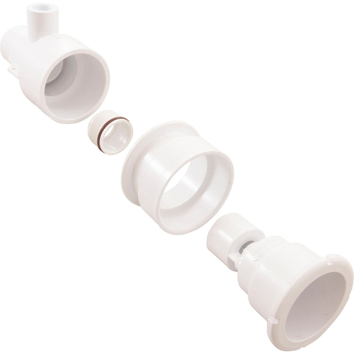 Jet Body Assy, WW Poly Strm Gunite, a1"spg, w1-1/2"spg, Wht, Thd