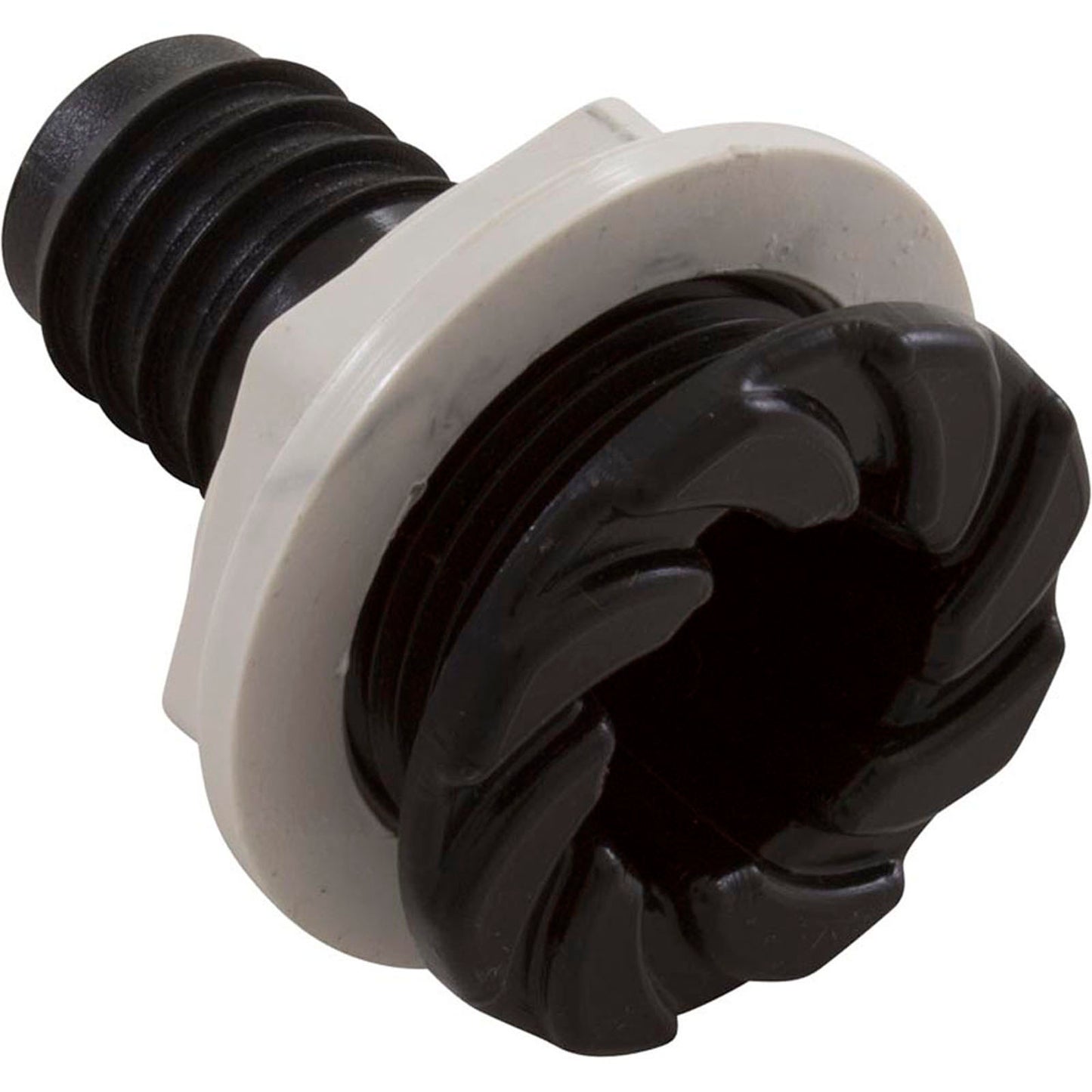 Bulkhead Fitting, Waterway, 3/4" Barb, Swirl, Black