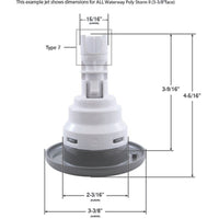 Waterway Plastics-Jet Intl, WW Poly Storm, 3-3/8"fd, Twin Roto, Smth, SS/Gry