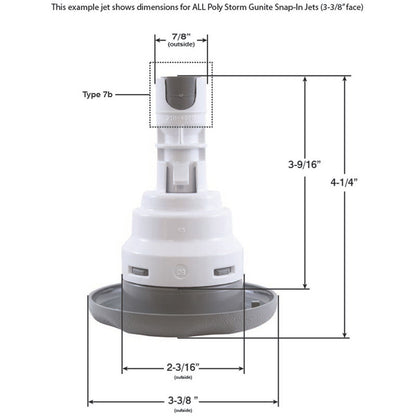 Pistolet à air comprimé Jet Intl, WW Poly, 3-3/8"fd, multi-masse, échelle Txt, noir