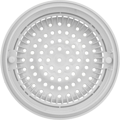 Main Drain Grate, WW Anti Vortex, 8" Rnd, w/Collar, White