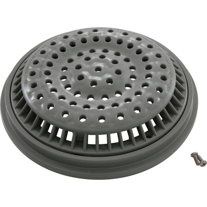 Main Drain Grate, WW Anti Vortex, 8" Rnd, w/Collar, Gray