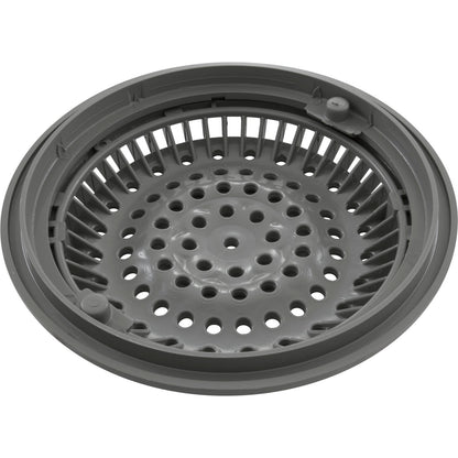 Main Drain Grate, WW Anti Vortex, 8" Rnd, w/Collar, Gray