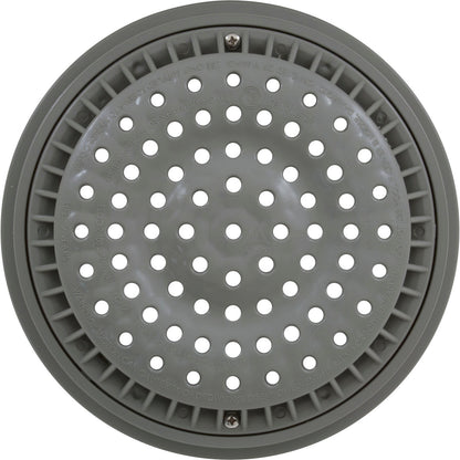Main Drain Grate, WW Anti Vortex, 8" Rnd, w/Collar, Gray