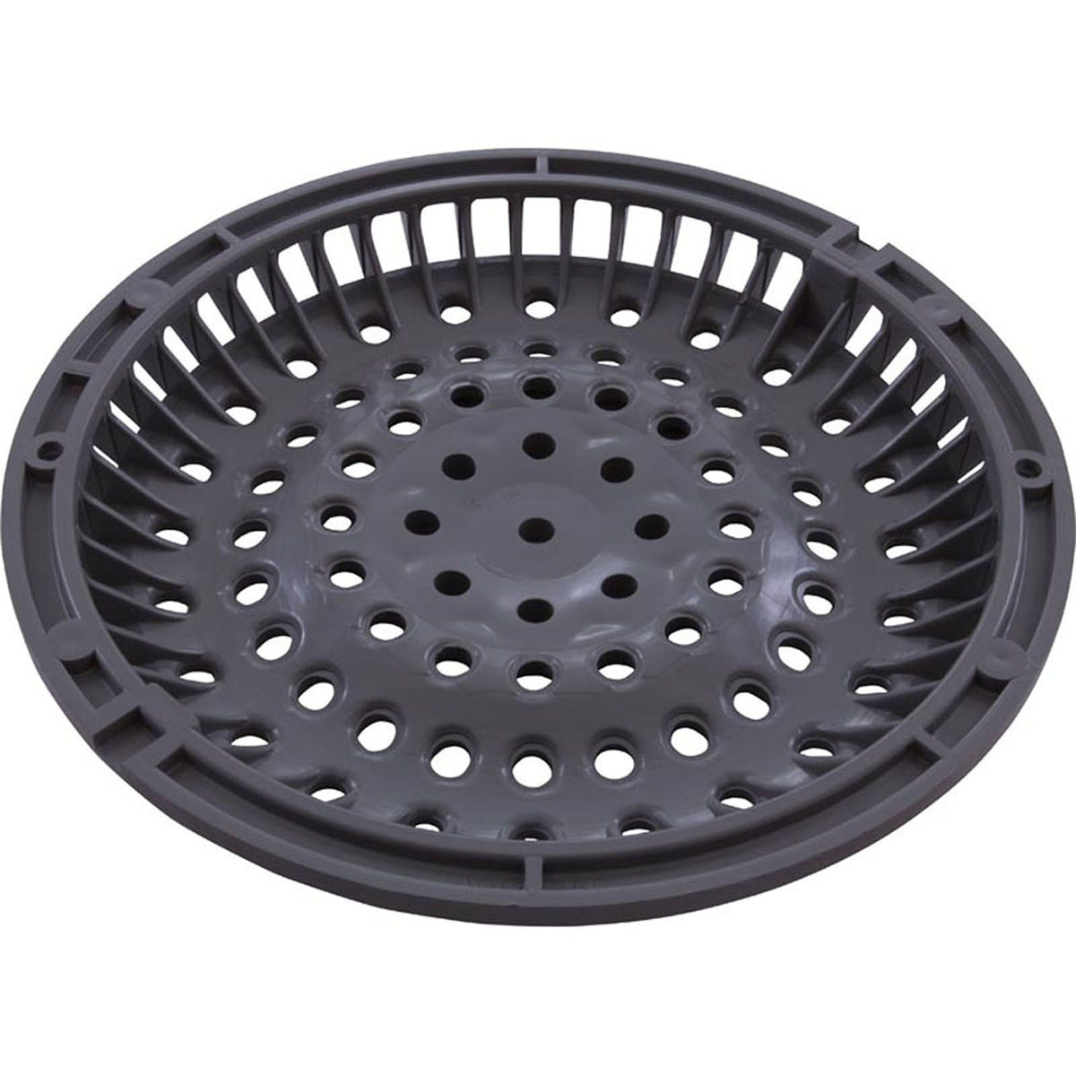 Main Drain Grate, Waterway Anti Vortex, 8" Round, Gray