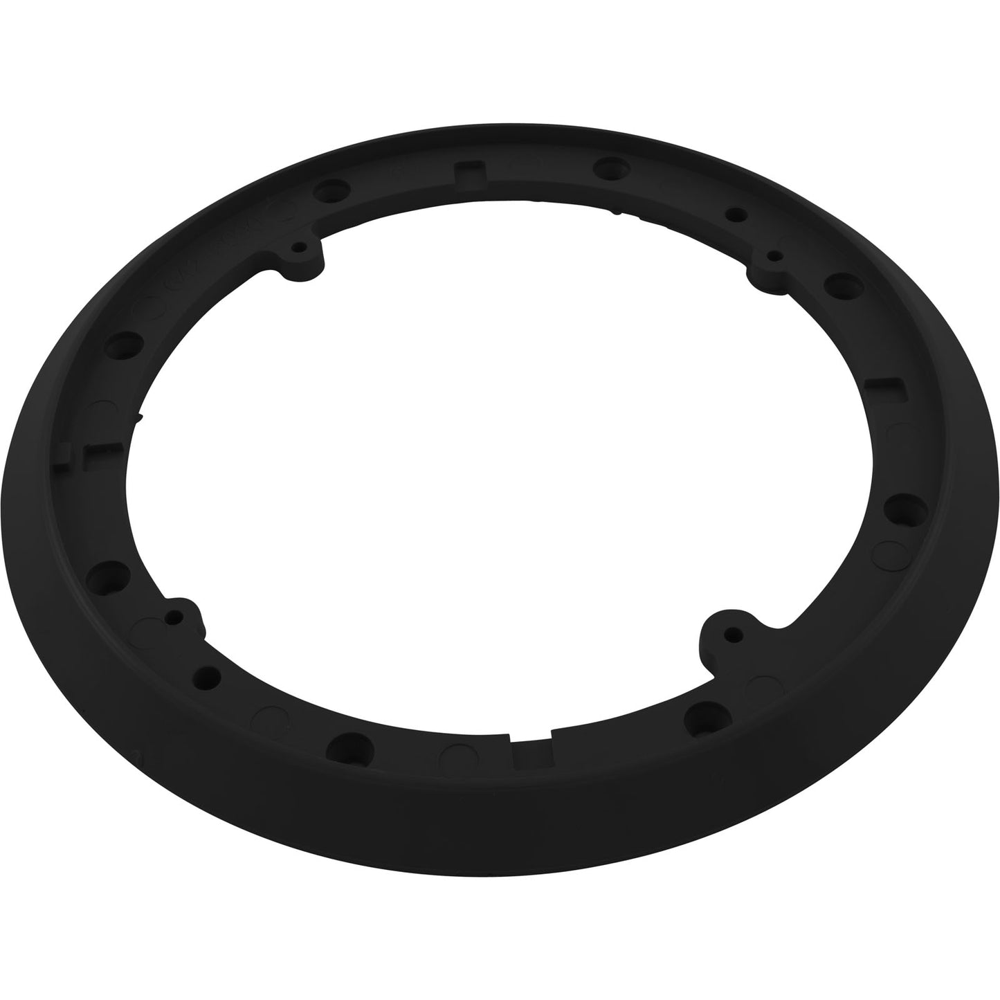 Placa de montaje, desagüe principal de canal de agua, vinilo, 8" redonda, negra