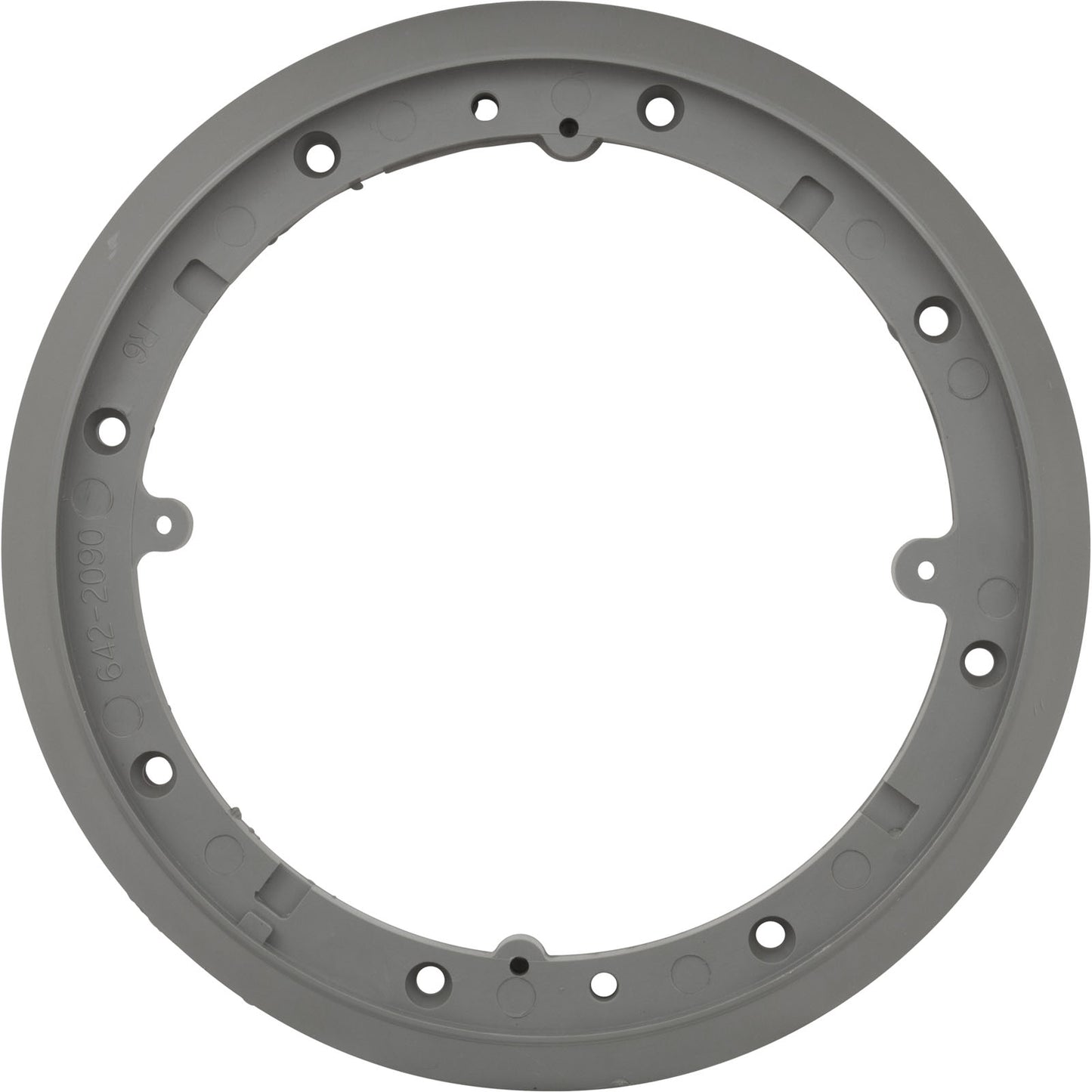 Plaque de montage, drain principal de voie navigable en vinyle, rond de 8 po, gris