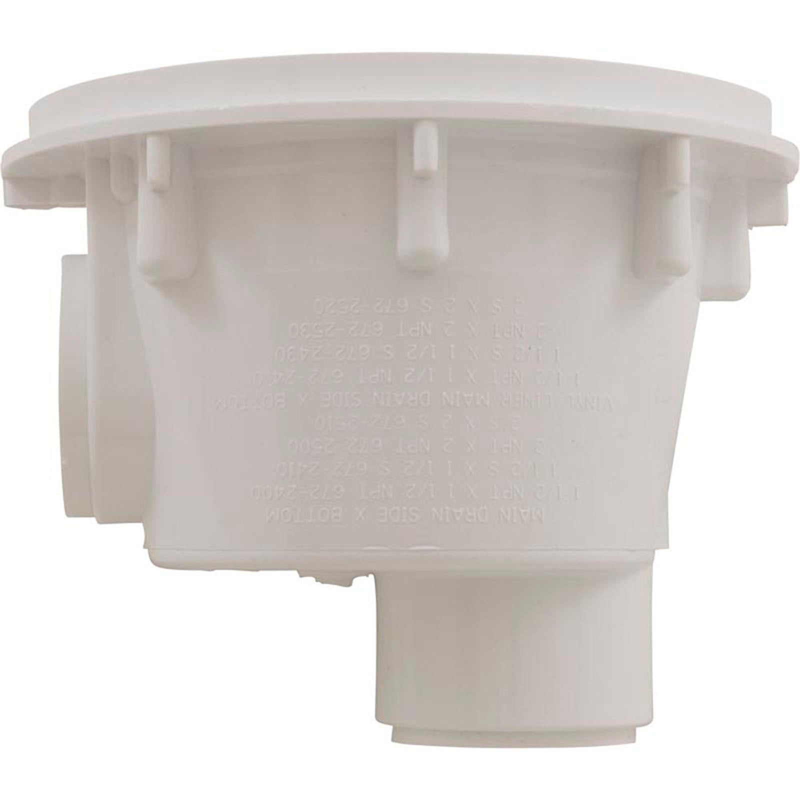 Sump Body, Waterway Main Drain Gunite, 8" Round, 2" Slip