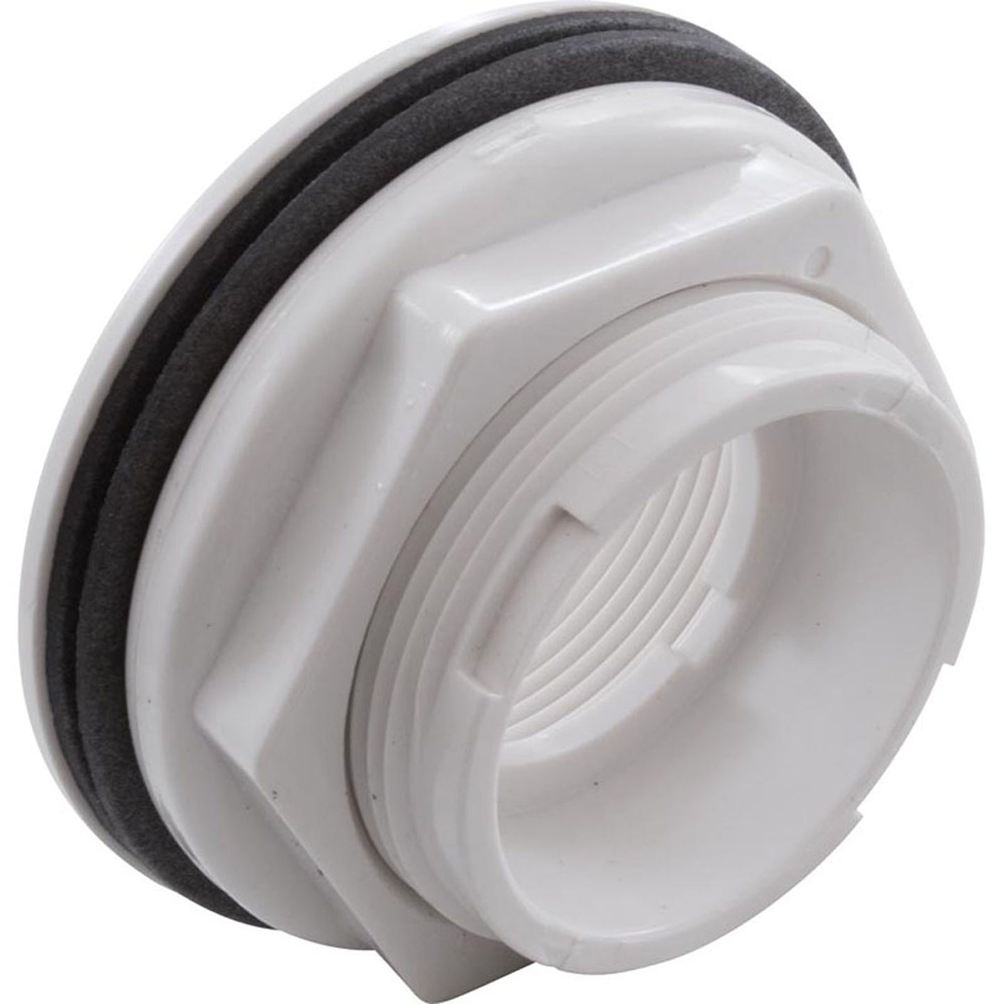 Accesorio de pared, WW, 2-3/8" de alto, 1-1/2" de rosca hembra x 1-1/2" de ancho, 3-1/2" de profundidad, blanco