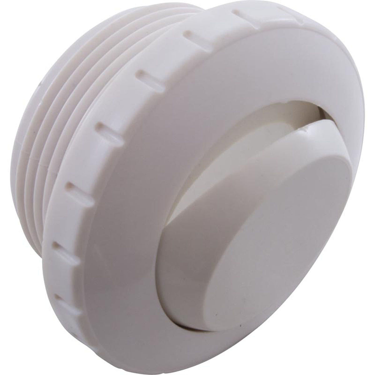 Eyeball Fitting, WW, 1-1/2"mpt, 2-3/8"fd, Slotted, White