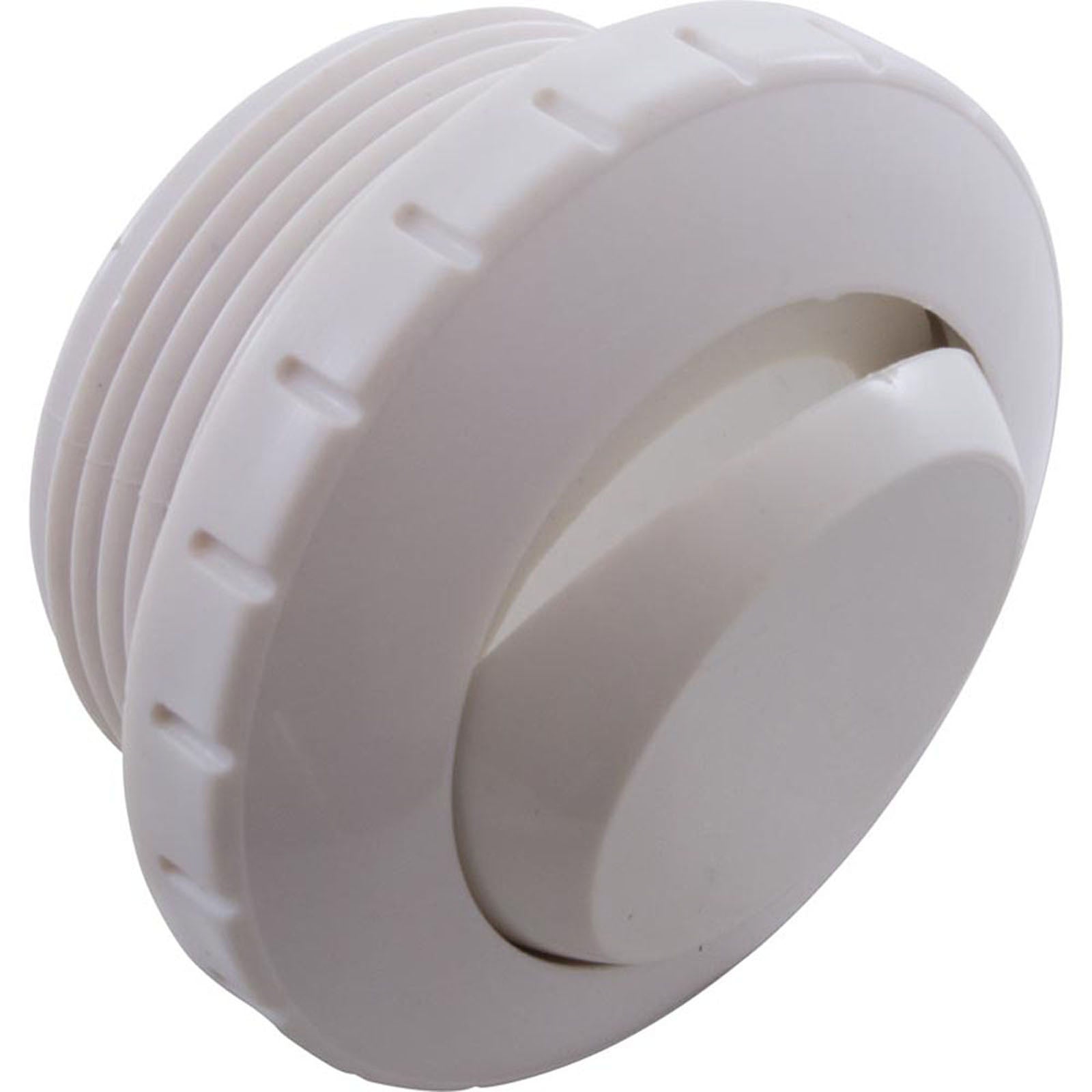 Eyeball Fitting, WW, 1-1/2"mpt, 2-3/8"fd, Slotted, White