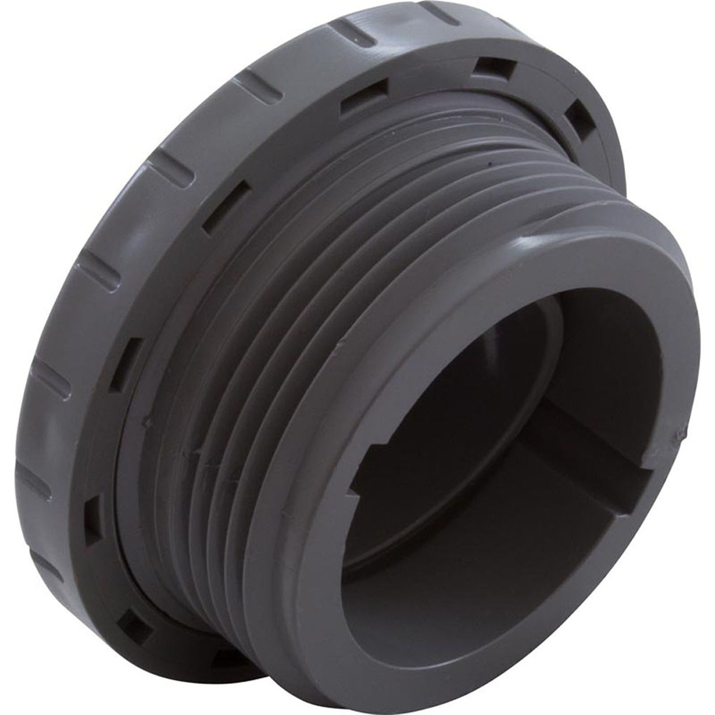 Eyeball Fitting, WW, 1-1/2"mpt, 2-3/8"fd, Slotted, Gray