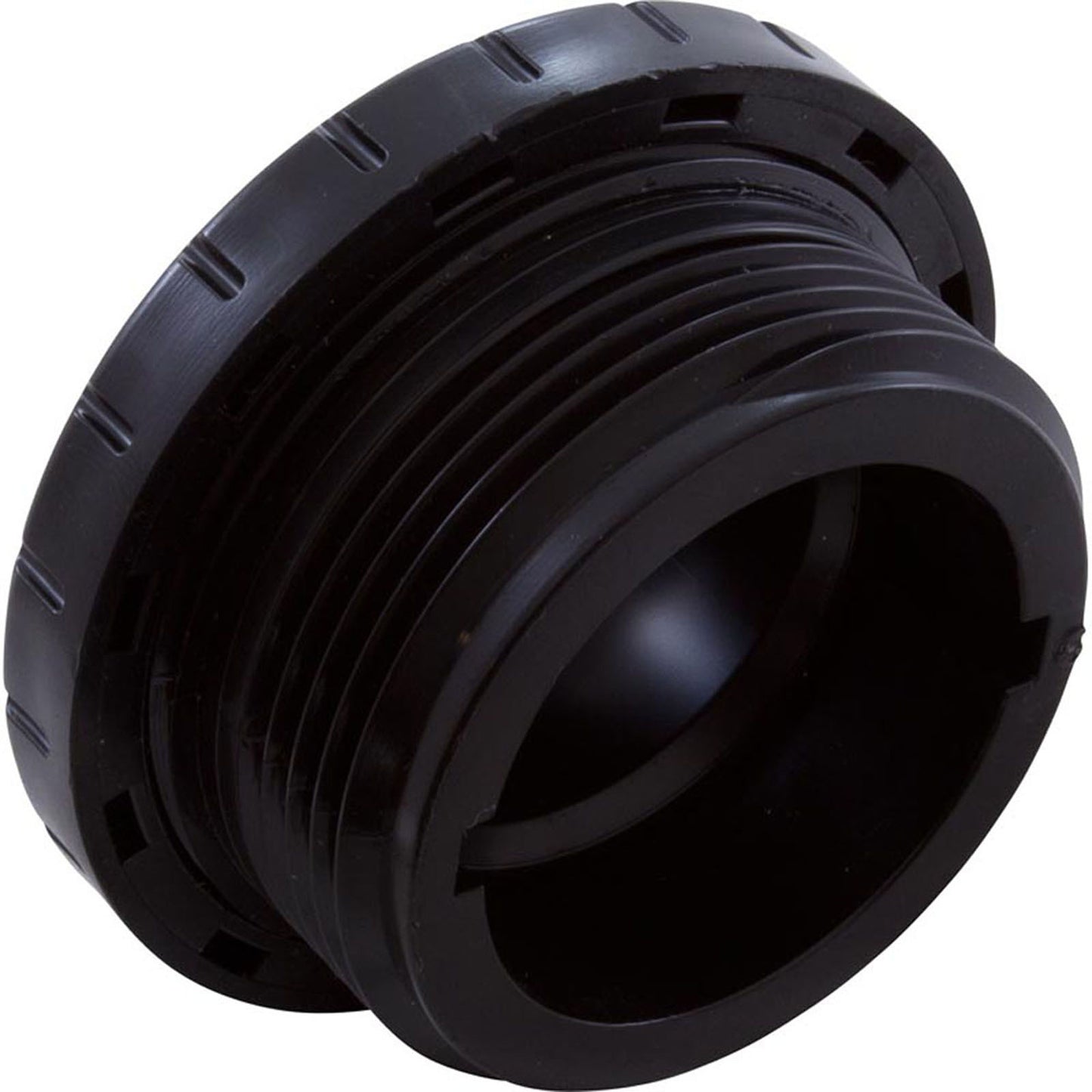 Accesorio de globo ocular, WW, 1-1/2"mpt, 2-3/8"fd, orificio de 3/8", negro