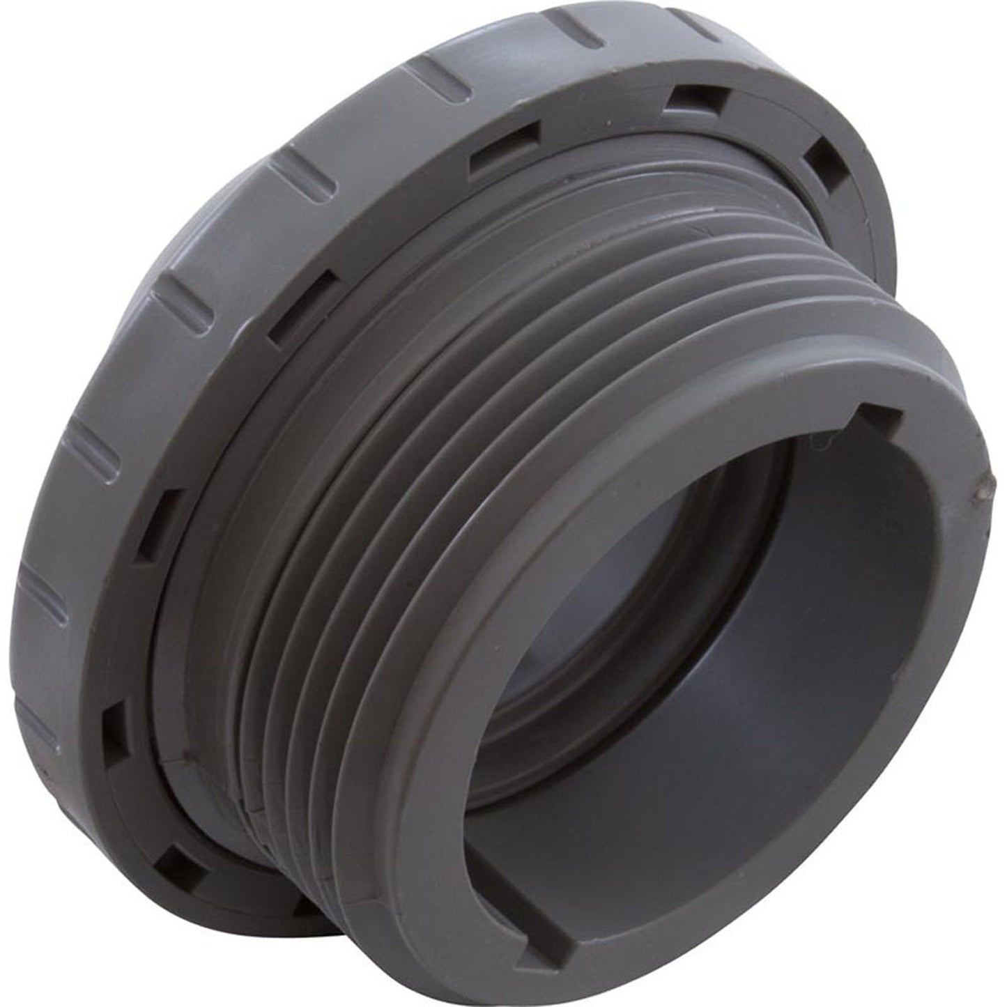 Raccord à œil, WW, 1-1/2"mpt, 2-3/8"fd, 1"Orifice, Gris