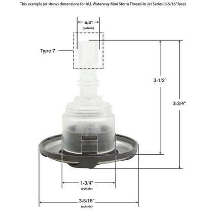 Jet Intl, WW Mini Storm Glo, Swirl, 3-3/16"fd, Mass, SS/LtGry