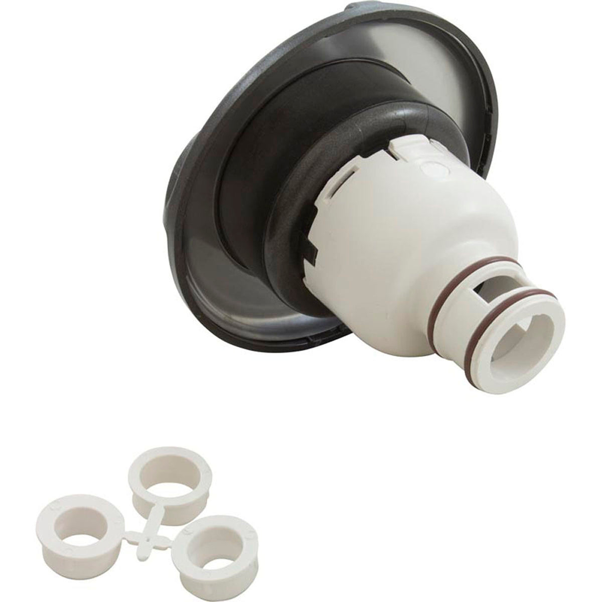 Jet Intl, WW Whirlpool Non-Adj, Swirl, 5-1/2"fd, Dir, SS/Dk Gry