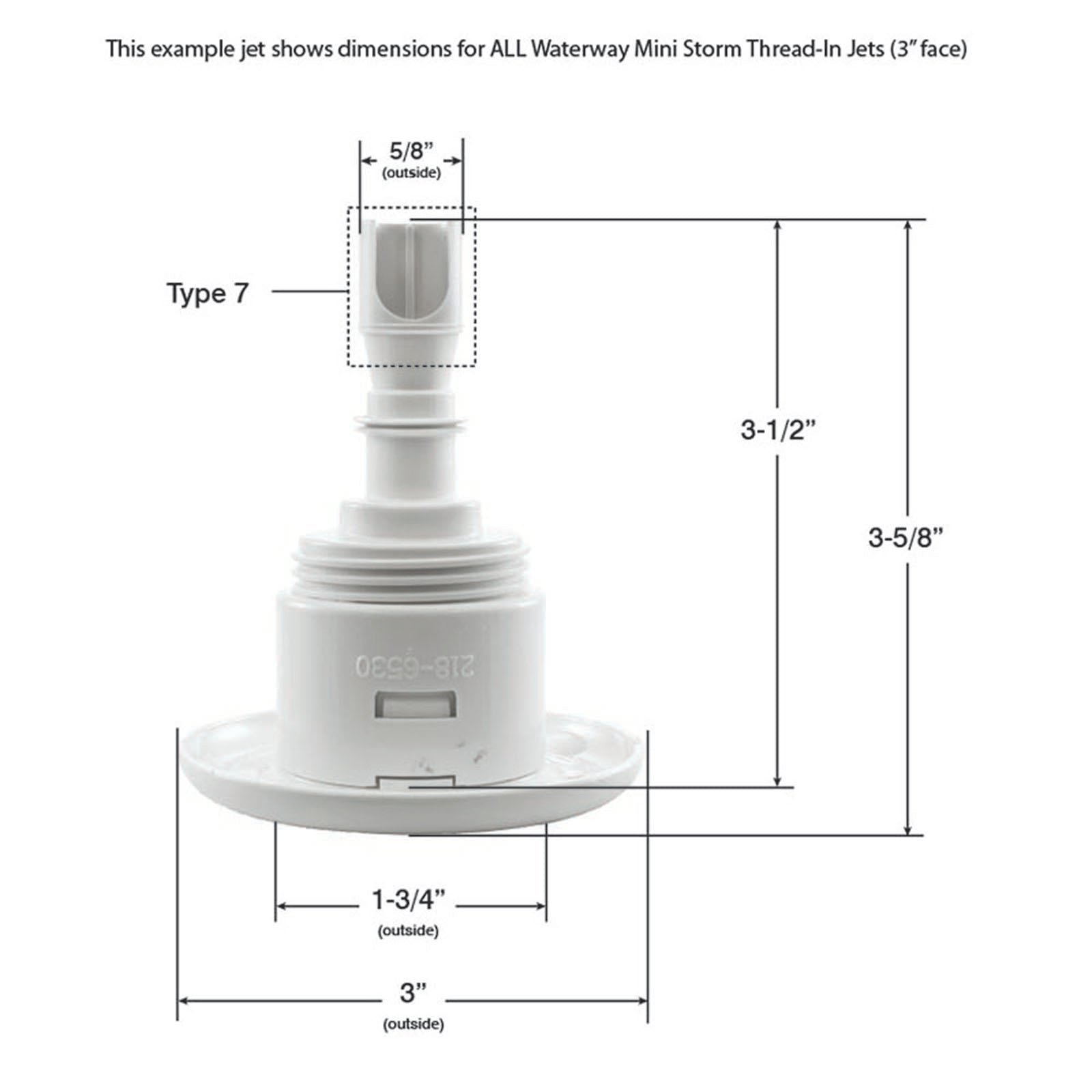Jet Intl, WW Mini Storm, 3"fd, Dir, Scalloped, SS/Gry, Thd