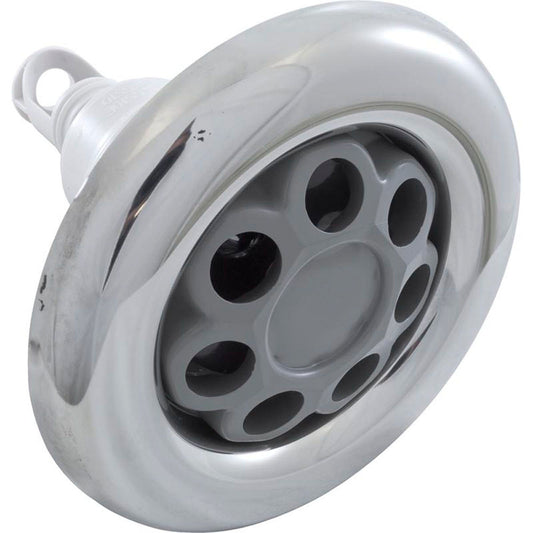 Jet Intl, WW Power Storm, 5" fd, masaje, liso, acero inoxidable/gris, rosca