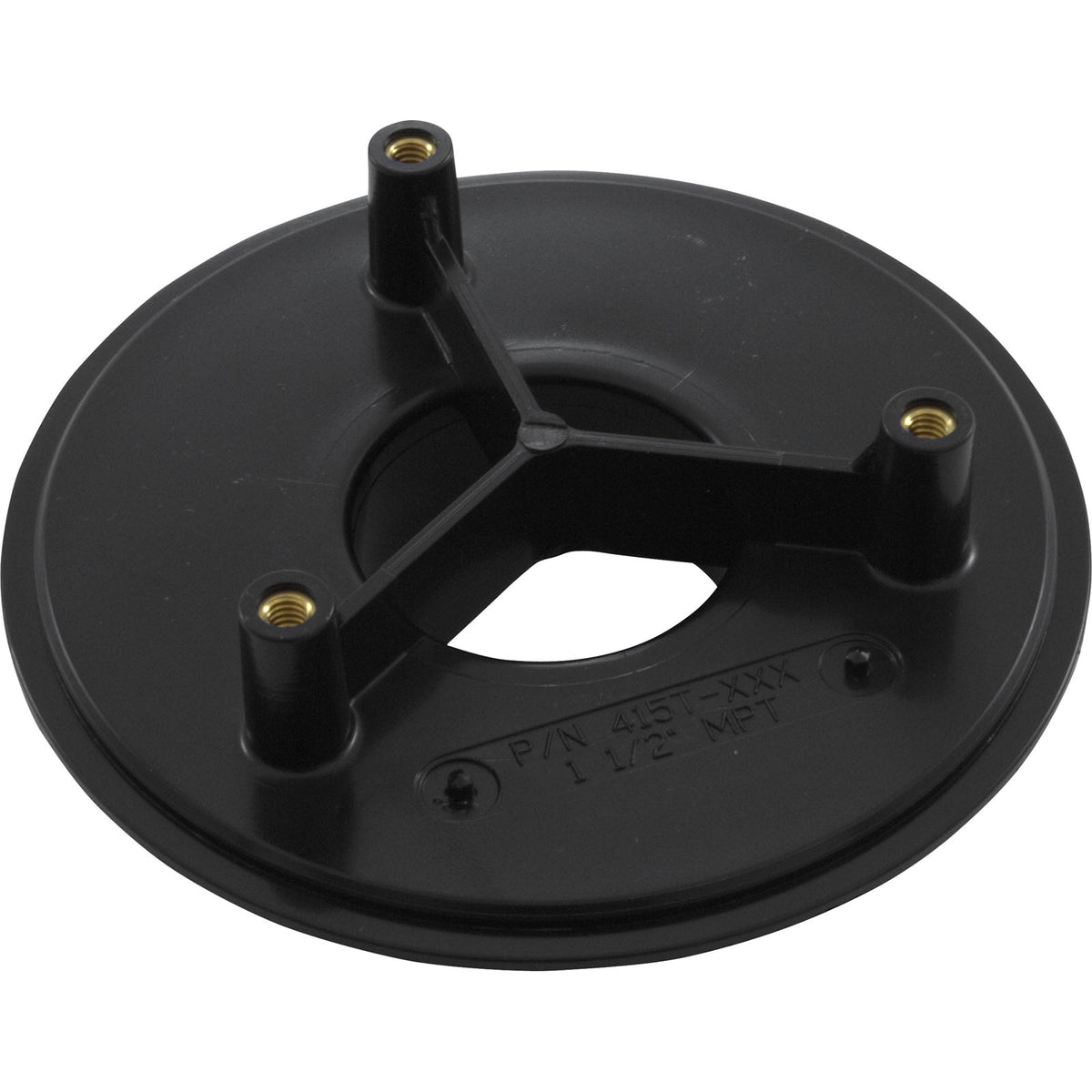 Wall Fitting, 4" dia, 1-7/8"hs, 1-1/2"mpt, Black