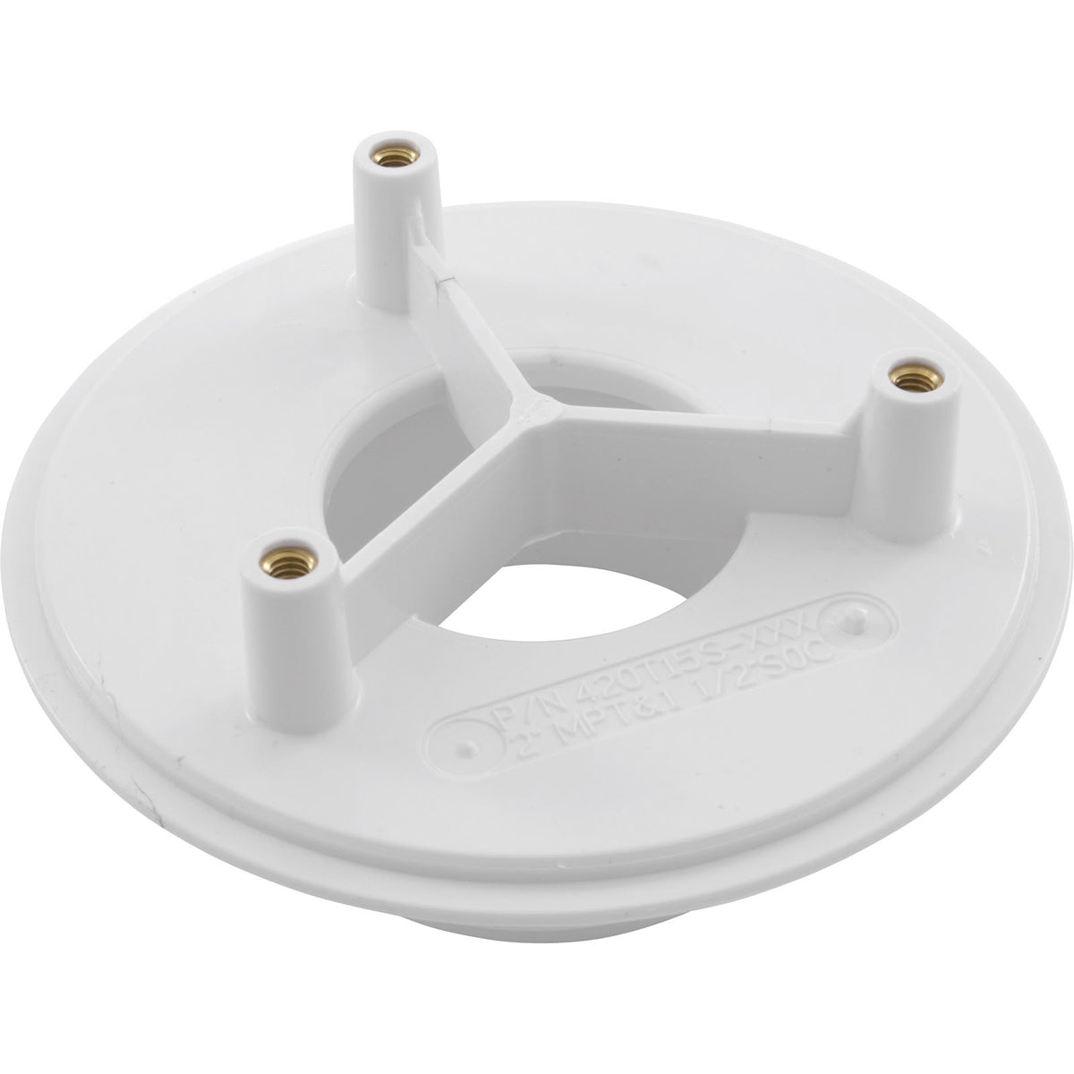 Wall Fitting, 4" dia, 2-3/8"hs, 2"mpt-1-1/2"s, White