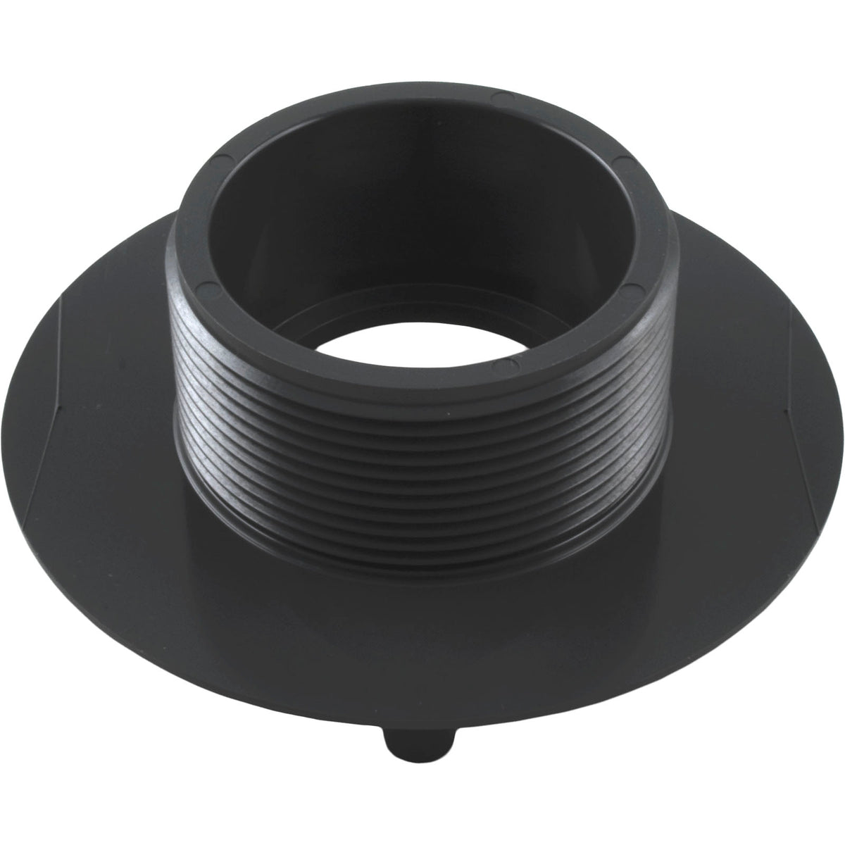 Wall Fitting, 4" dia, 2-3/8"hs, 2"mpt-1-1/2"s, Dk Gray