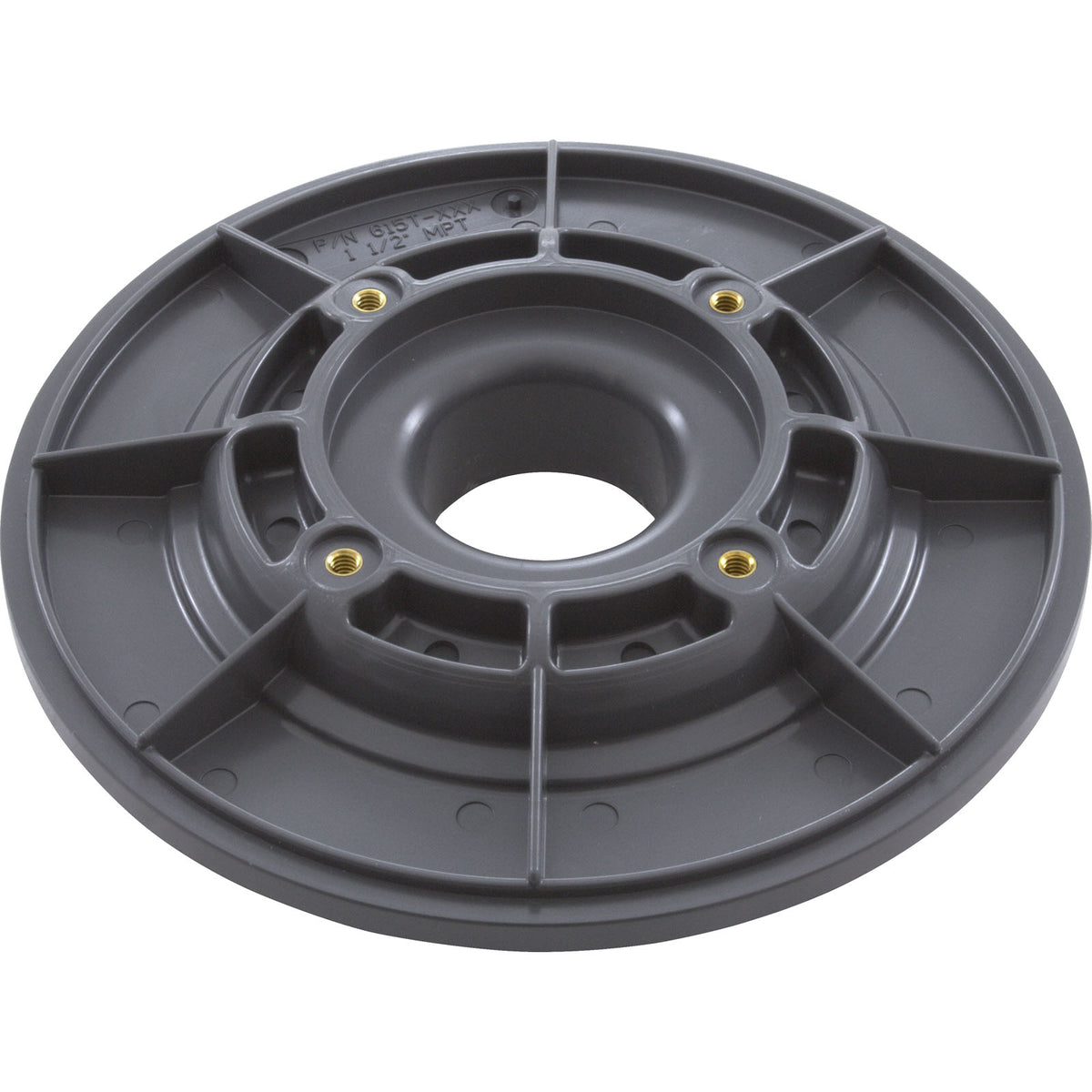 Wall Fitting, 6" dia, 1-7/8"hs, 1-1/2"mpt, Dk Gray