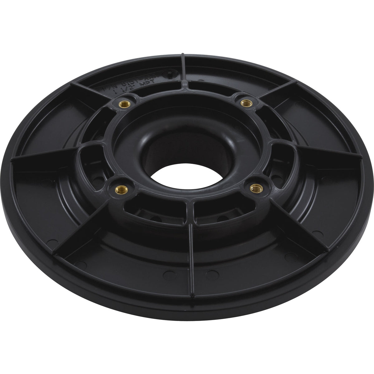 Wall Fitting, 6" dia, 1-7/8"hs, 1-1/2"mpt, Black