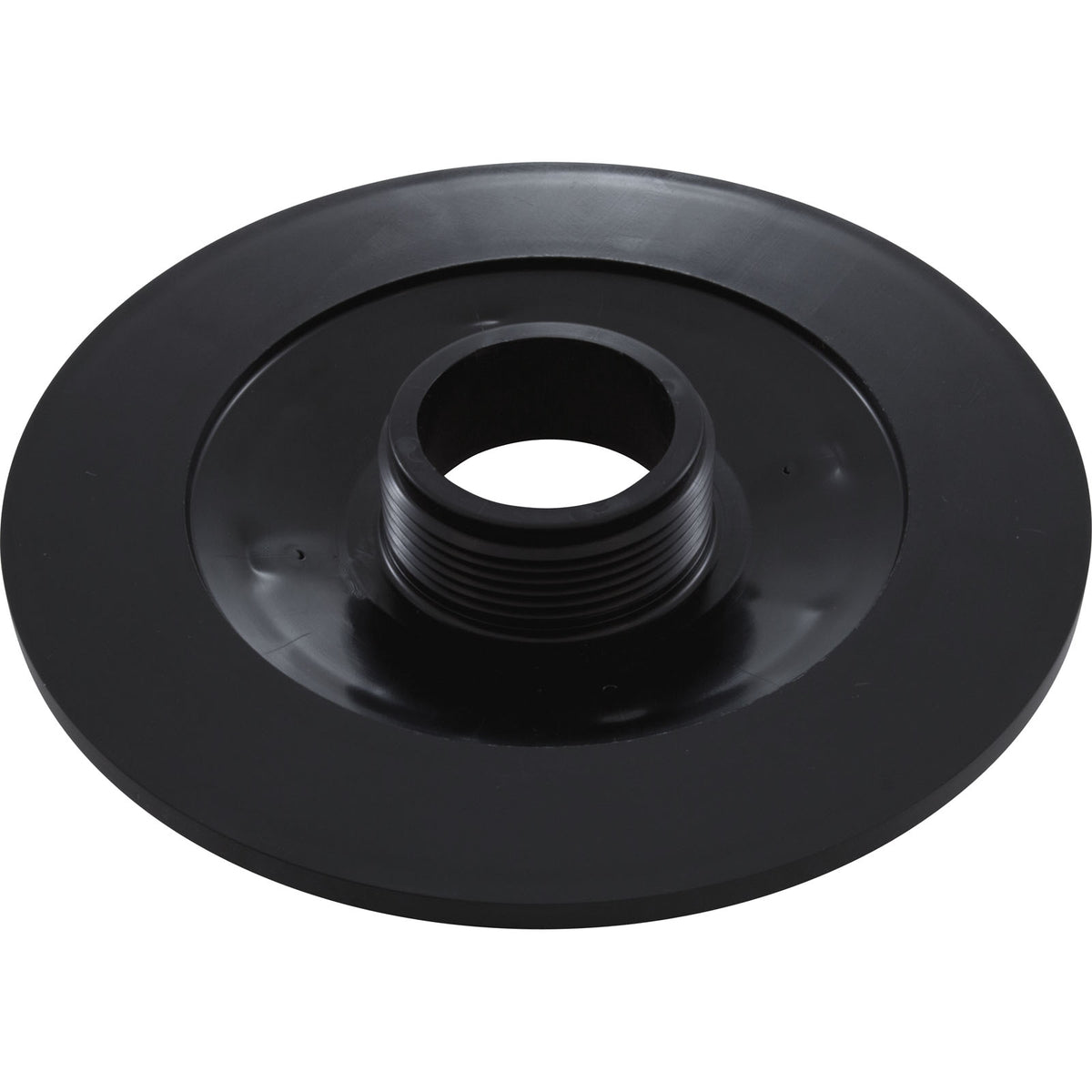 Wall Fitting, 6" dia, 1-7/8"hs, 1-1/2"mpt, Black