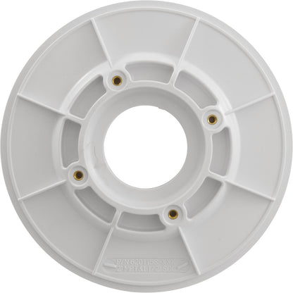 Wall Fitting, 6" dia, 2-3/8"hs, 2"mpt-1-1/2"s, White