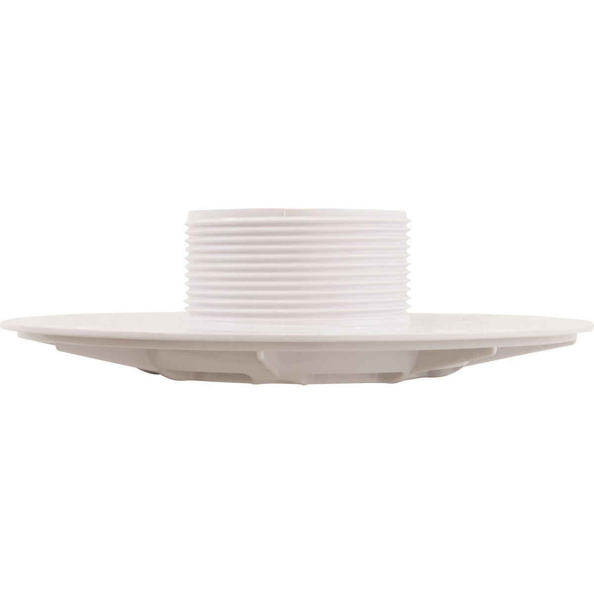 Wall Fitting, 6" dia, 2-3/8"hs, 2"mpt-1-1/2"s, White