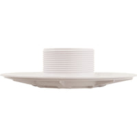 Wall Fitting, 6" dia, 2-3/8"hs, 2"mpt-1-1/2"s, White