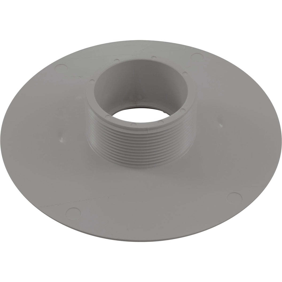 Wall Fitting, 6" dia, 2-3/8"hs, 2"mpt-1-1/2"s, Lt Gray