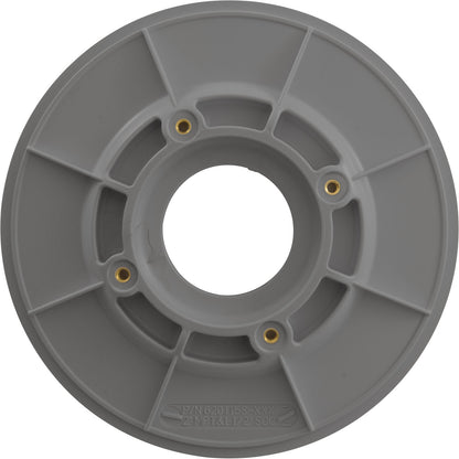 Wall Fitting, 6" dia, 2-3/8"hs, 2"mpt-1-1/2"s, Lt Gray
