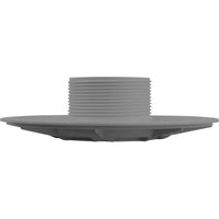 Wall Fitting, 6" dia, 2-3/8"hs, 2"mpt-1-1/2"s, Lt Gray