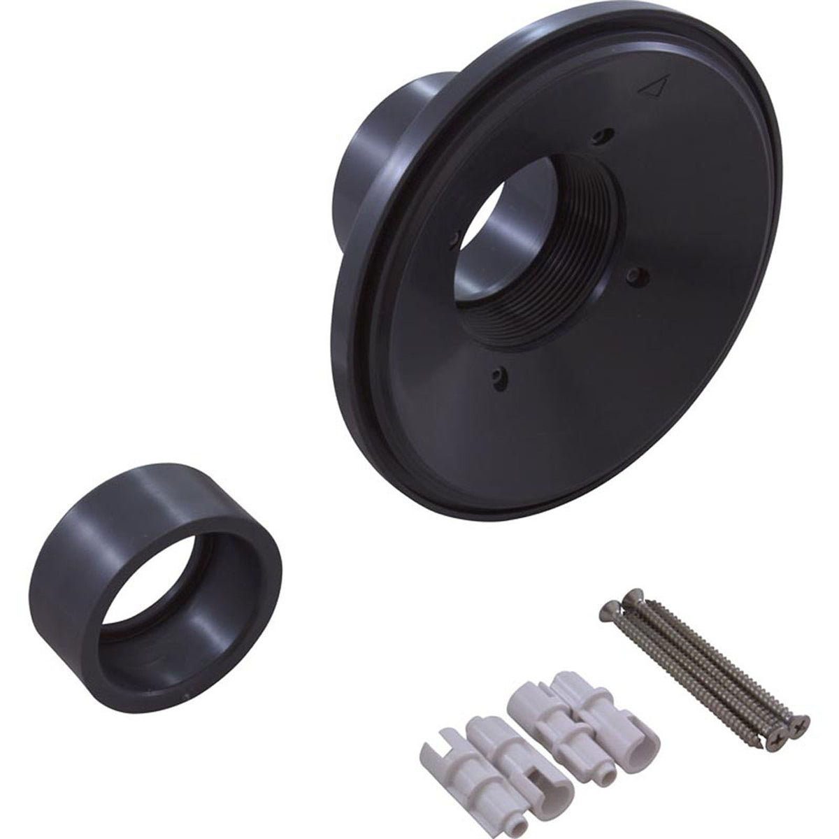 Wall Fitting, 6" dia, 2-3/8" Hole Size, 2" Slip, Dark Gray